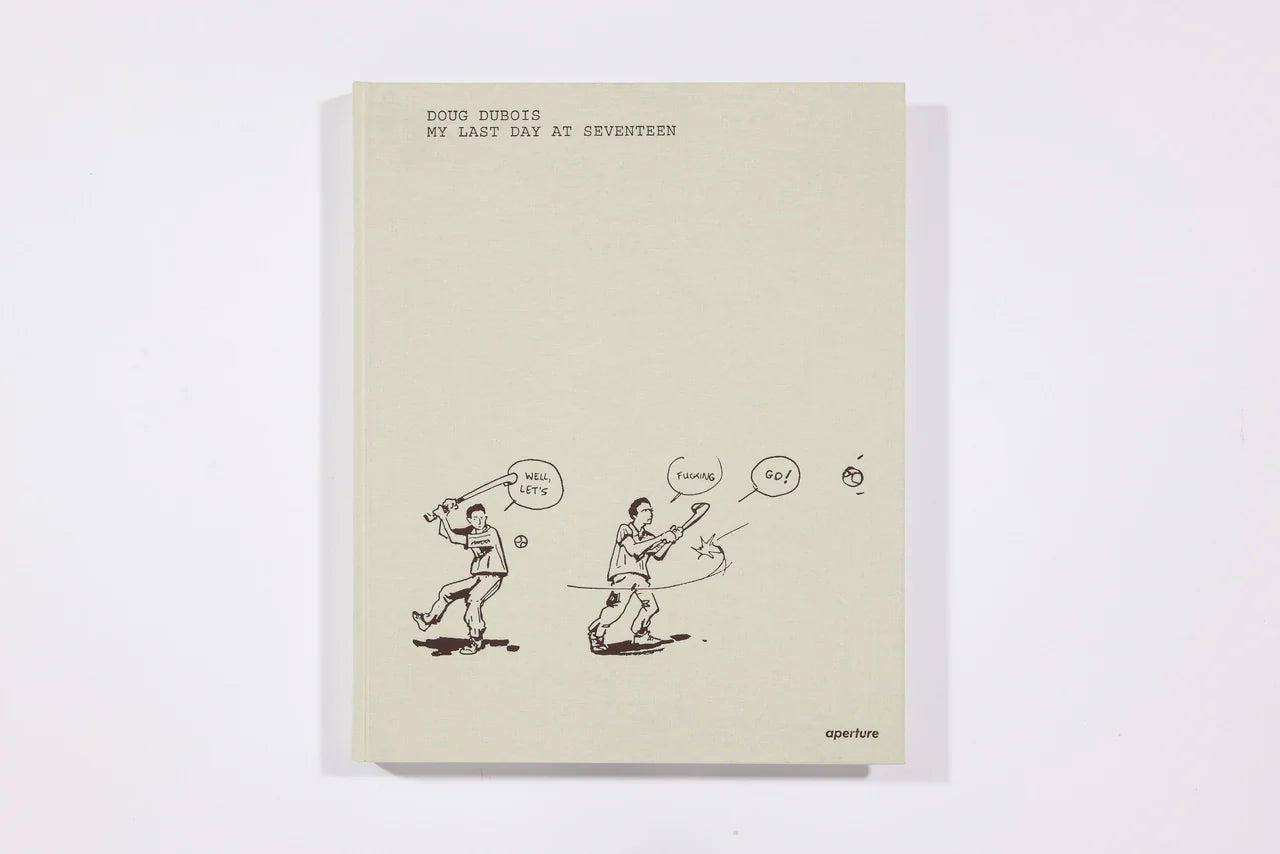 Book cover with illustrations of two people playing baseball on a beige background